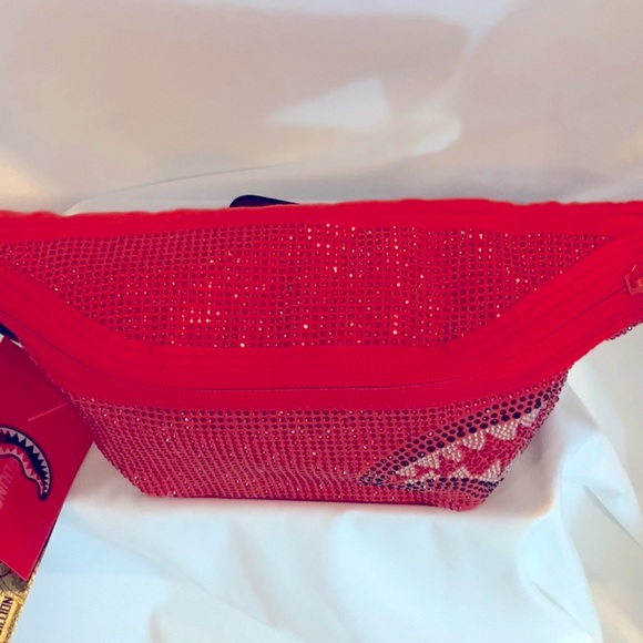 Sprayground Red Faux Crystal TRINITY BLING Crossbody - Picture 7 of 14